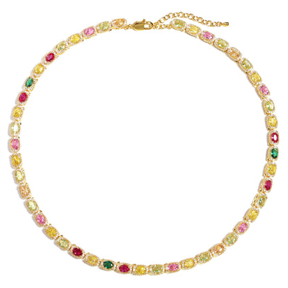 Victorian Oval-Cut Tourmaline Gemstone Necklace