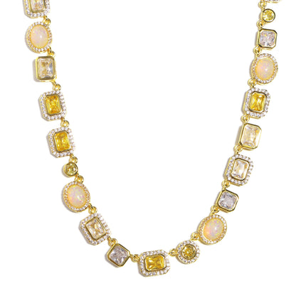 Gilded Yellow Sapphire Gemstone Necklace