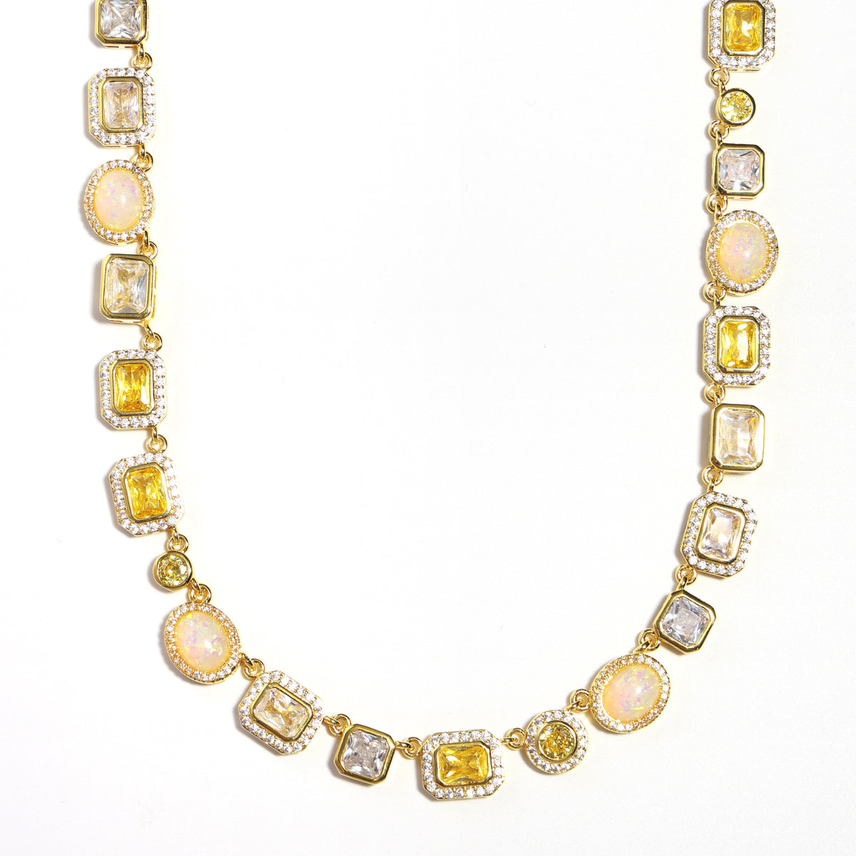 Gilded Yellow Sapphire Gemstone Necklace