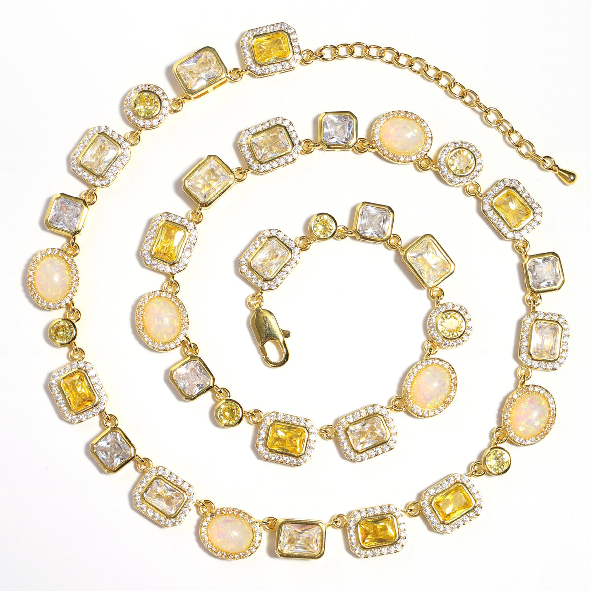Gilded Yellow Sapphire Gemstone Necklace