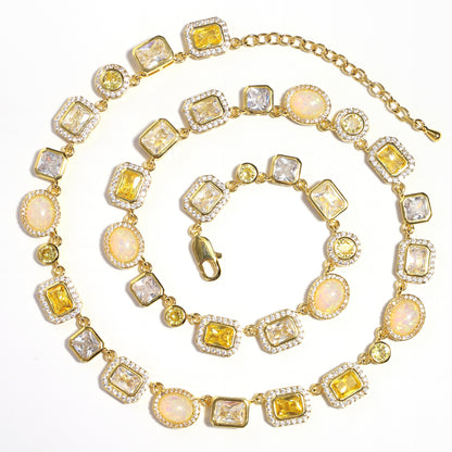 Gilded Yellow Sapphire Gemstone Bracelet