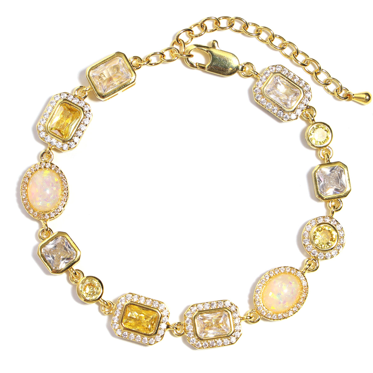 Gilded Yellow Sapphire Gemstone Bracelet