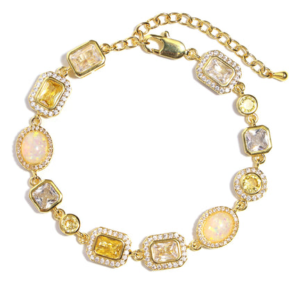Gilded Yellow Sapphire Gemstone Bracelet