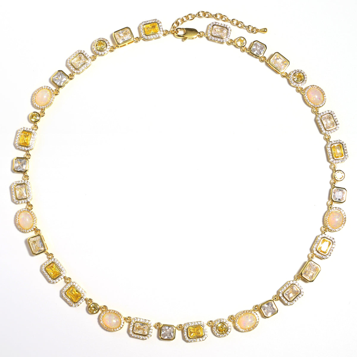 Gilded Yellow Sapphire Gemstone Necklace