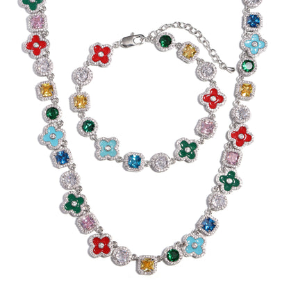 Mosaic Garden Gemstone Set ( Necklace＆ Bracelet)