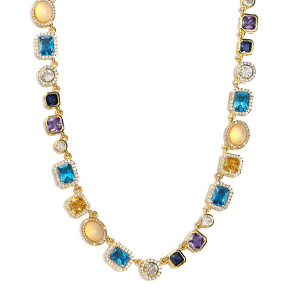 Sapphire Skies and Golden Sunbeams Gemstone Bracelet