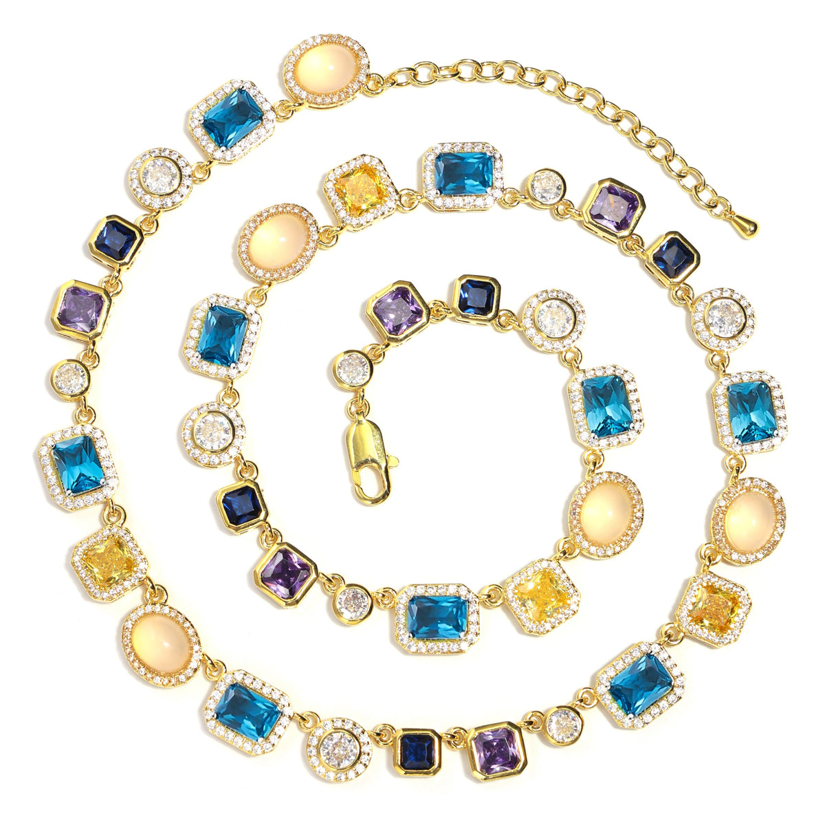 Sapphire Skies and Golden Sunbeams Gemstone Bracelet