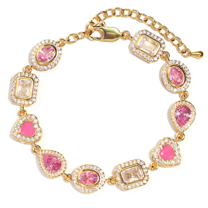 Sakura Dream Pink Gemstone Set ( Necklace＆ Bracelet)