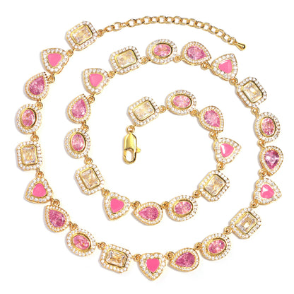Sakura Dream Pink Gemstone Necklace