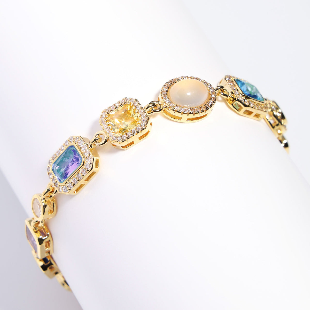 Sapphire Skies and Golden Sunbeams Gemstone Necklace