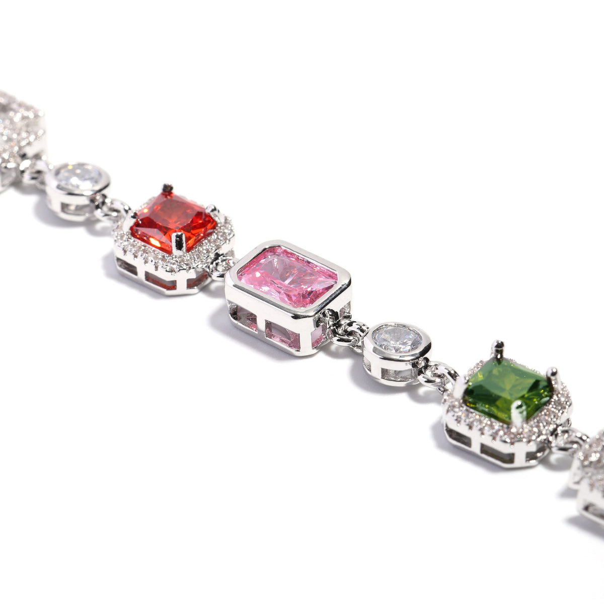 Pink Heart Multi Gemstone Bracelet