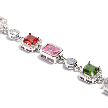 Pink Heart Multi Gemstone Bracelet