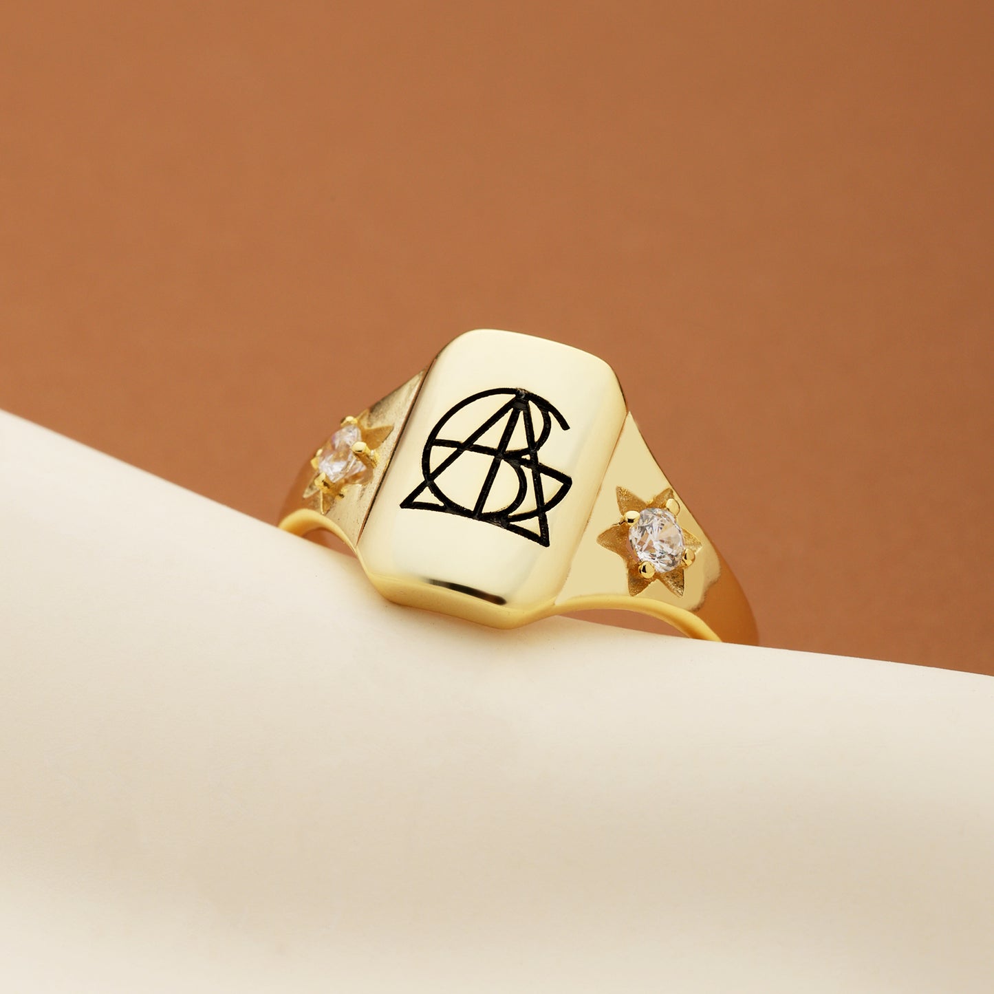 Name Design Square Ring