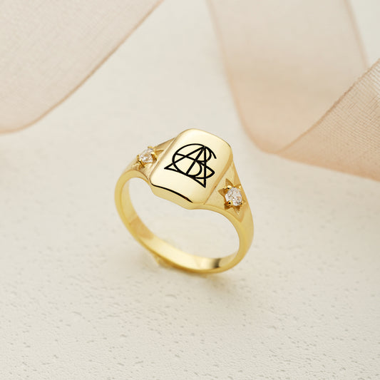 Name Design Square Ring