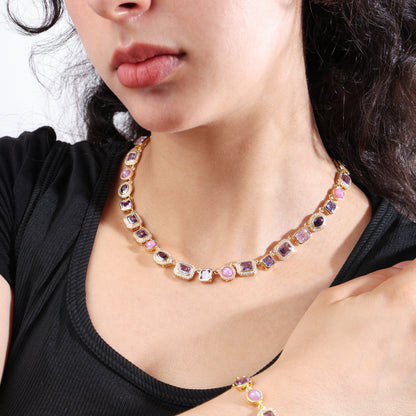 Lunar Purple Gemstone Anklet