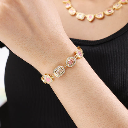 Sakura Dream Pink Gemstone Set ( Necklace＆ Bracelet)