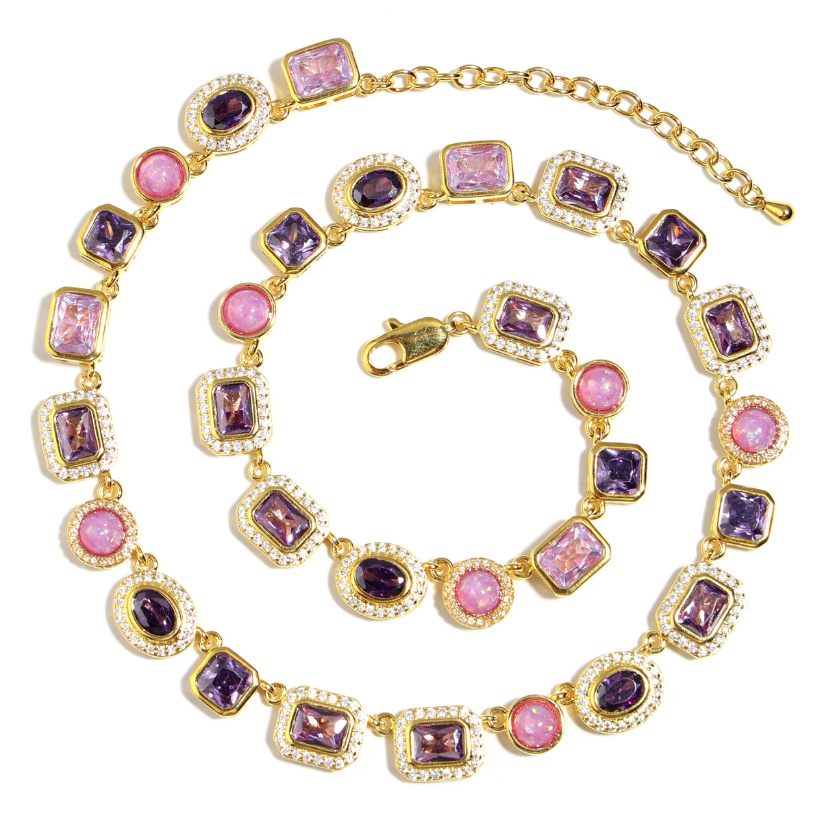 Lunar Purple Gemstone Necklace Set