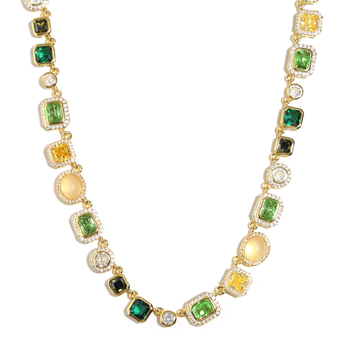 Graduated Green Chrysoprase Gemstone Necklace