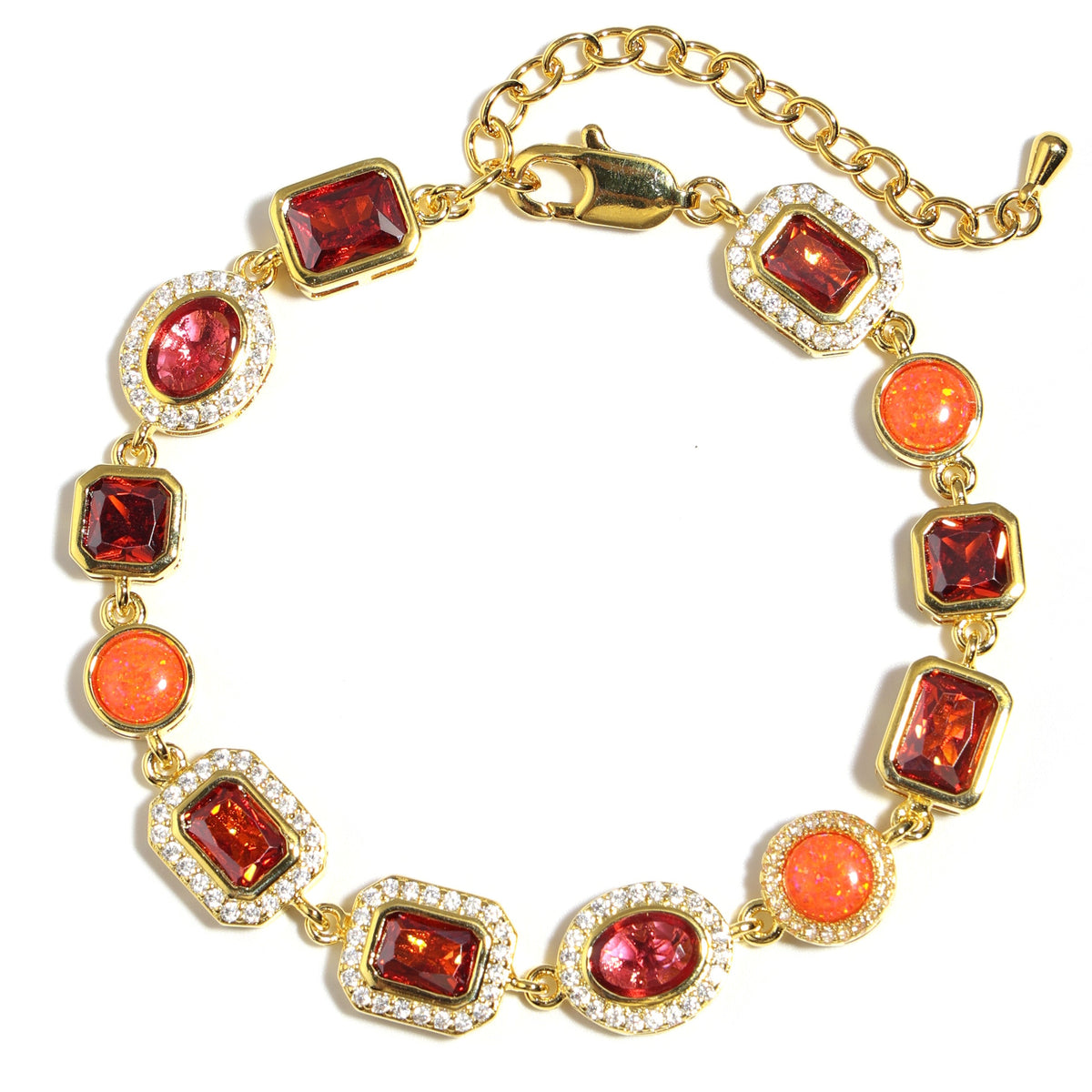 Sunrise Glow Red Gemstone Necklace