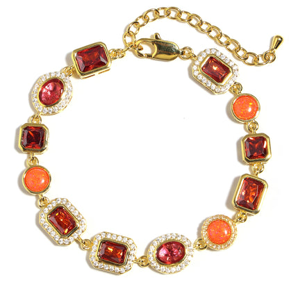 Sunrise Glow Red Gemstone Bracelet