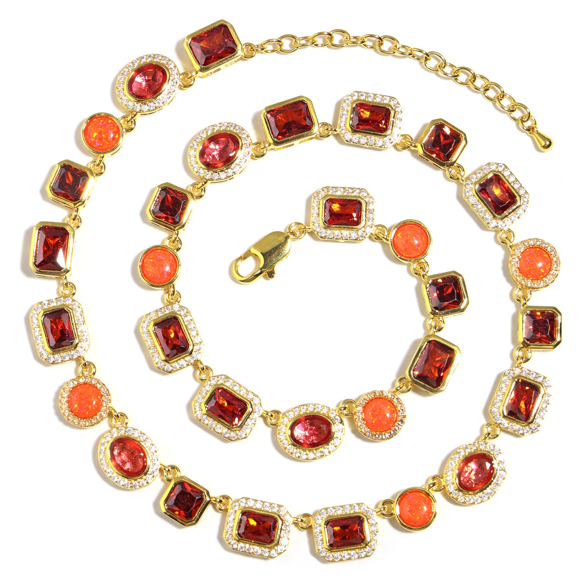 Sunrise Glow Red Gemstone Bracelet