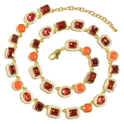 Sunrise Glow Red Gemstone Bracelet