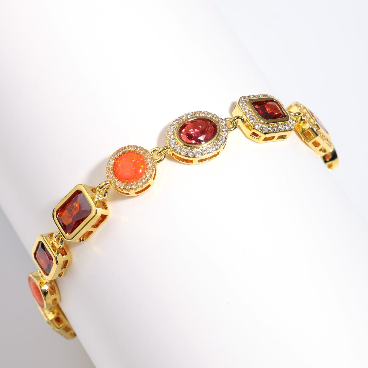 Sunrise Glow Red Gemstone Anklet