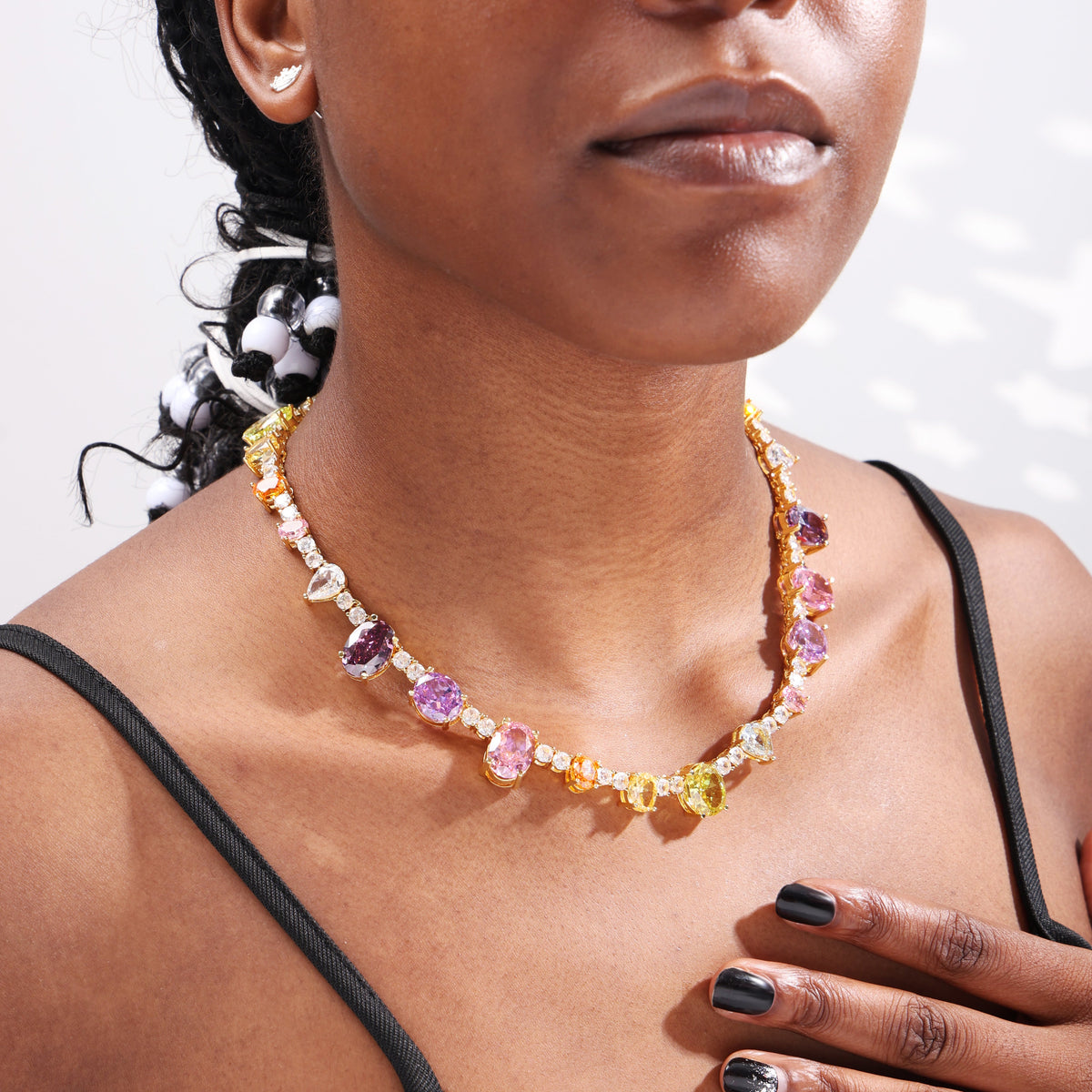 Colorful Dream Princess Gemstone Tennis Necklace