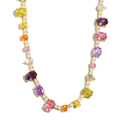 Colorful Dream Princess Gemstone Tennis Necklace