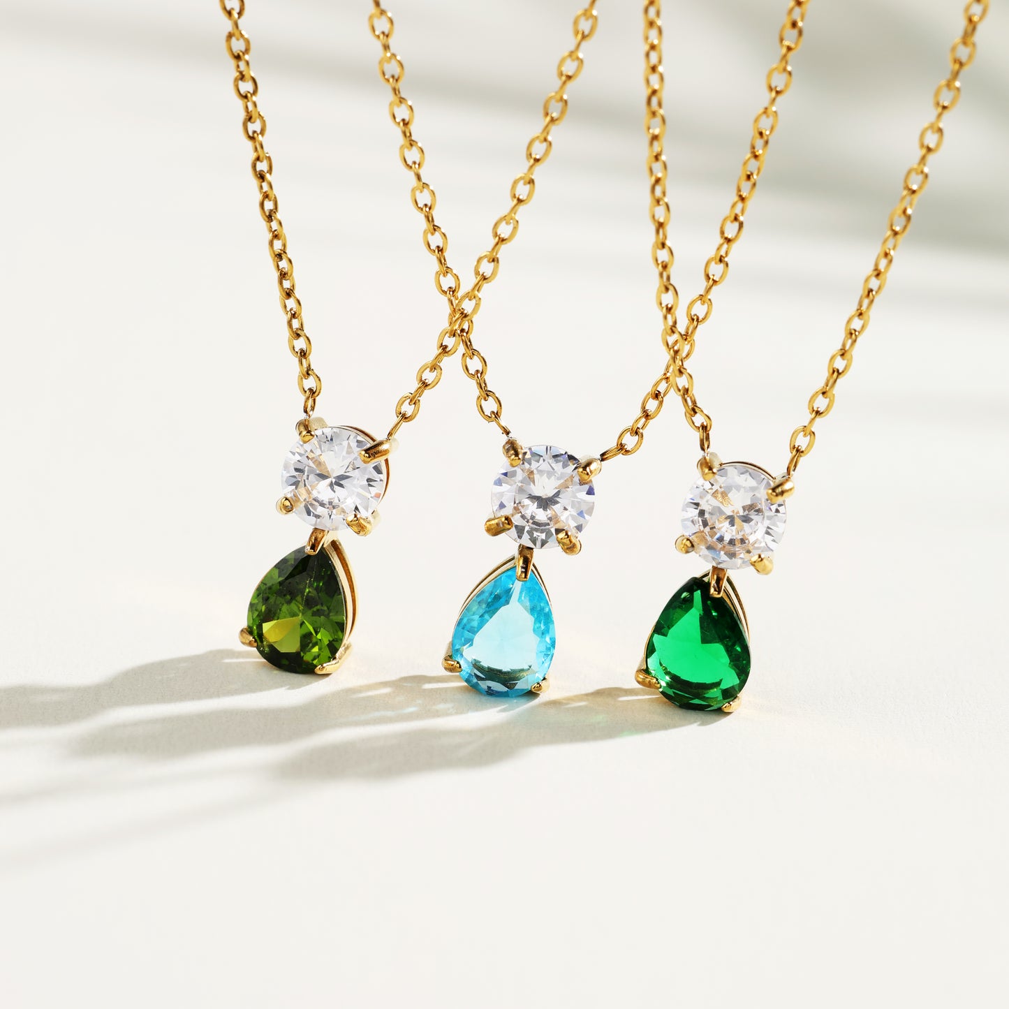 Two Birthstone pendant necklace