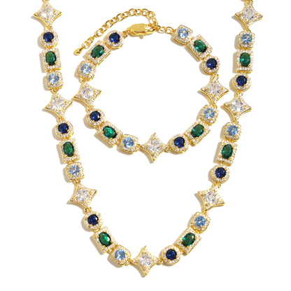Geometric Colored Gemstone Bracelet