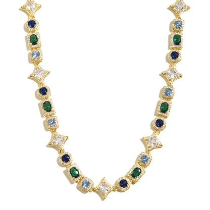 Geometric Colored Gemstone Bracelet