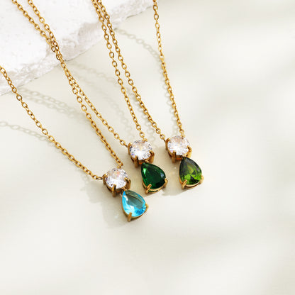 Two Birthstone pendant necklace