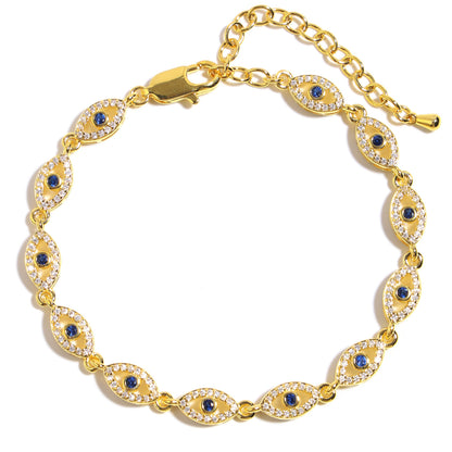 Gold Evil Eye Gemstone Necklace
