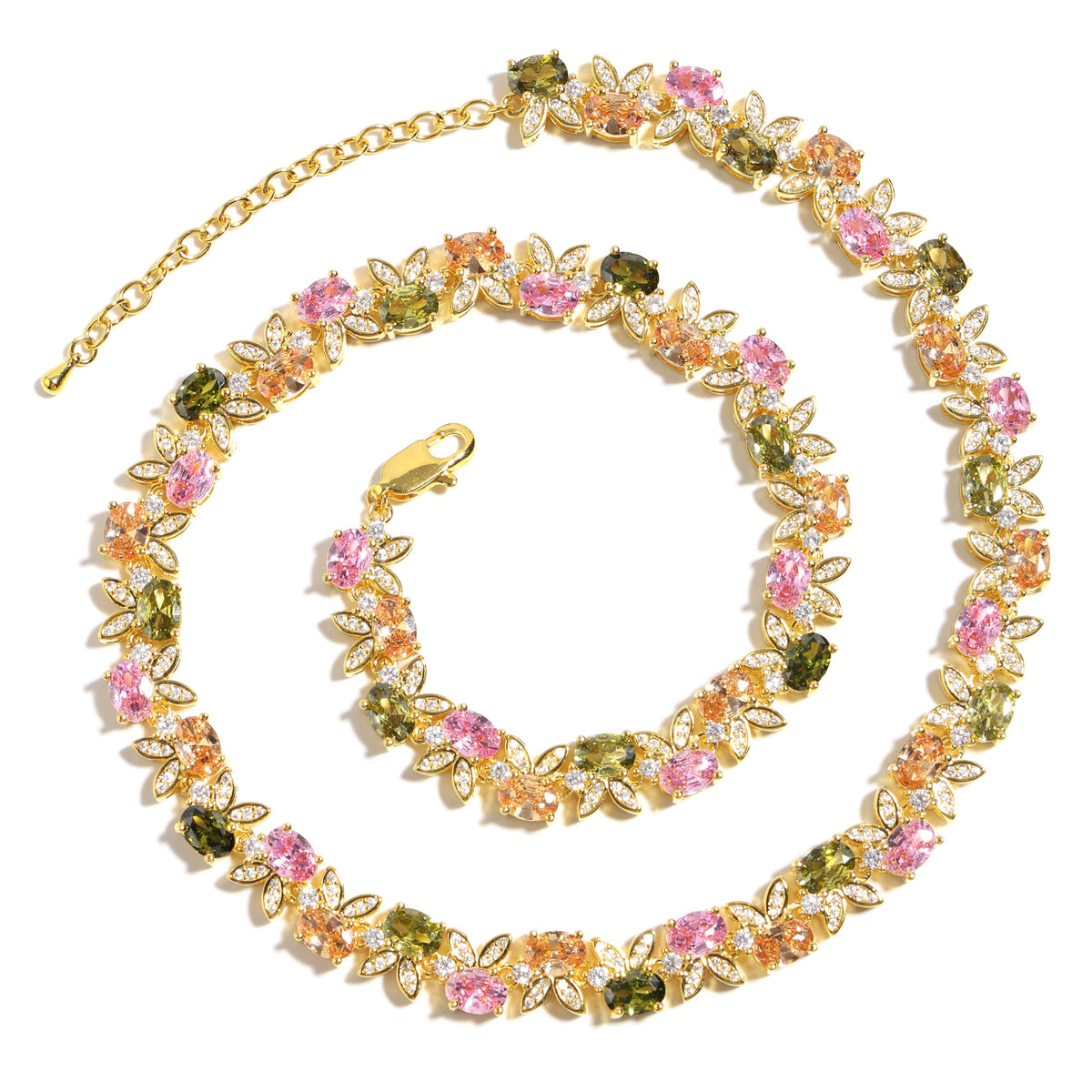 Whimsical Charm Bunny Tourmaline Necklace Set