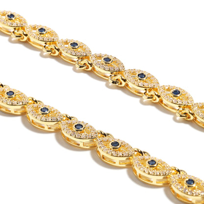 Gold Evil Eye Gemstone Necklace