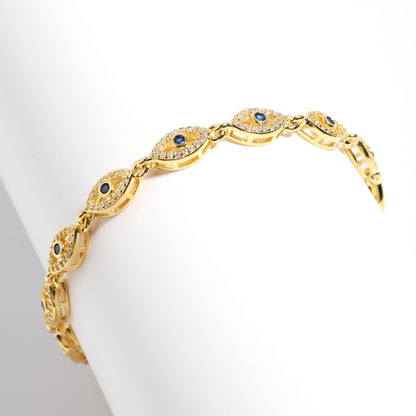Gold Evil Eye Gemstone Necklace