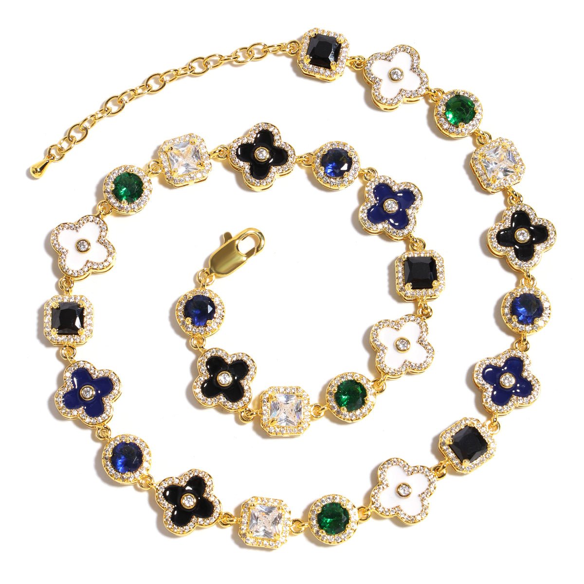 Gold Midnight Garden Gemstone Necklace