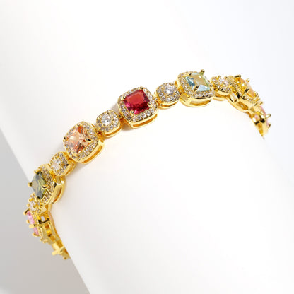 Candy-colored Sweet Square Tourmaline Necklace