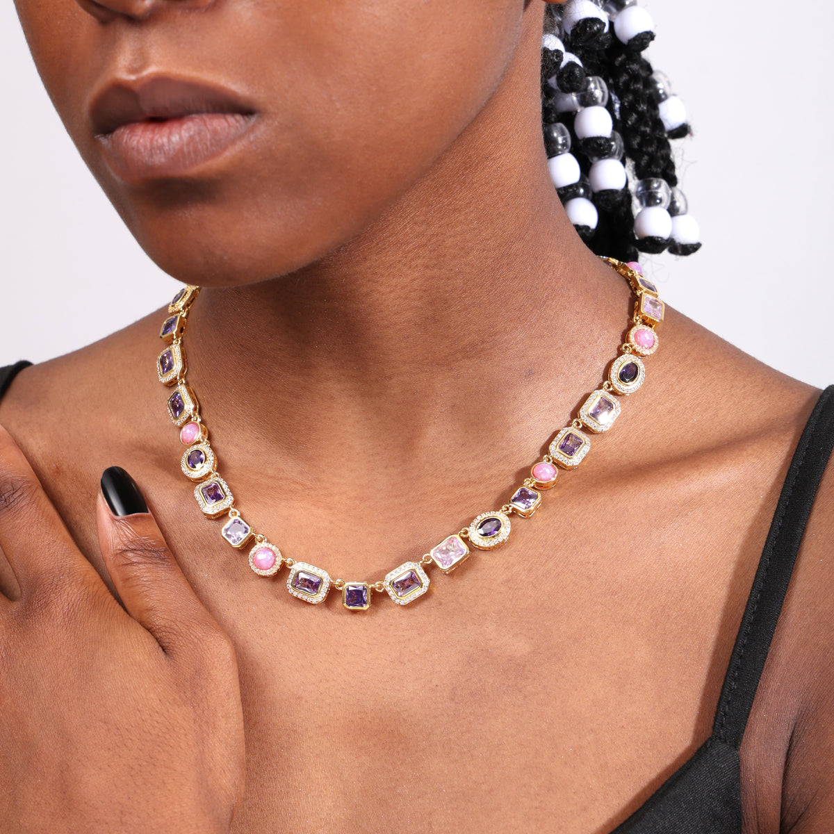Lunar Purple Gemstone Necklace