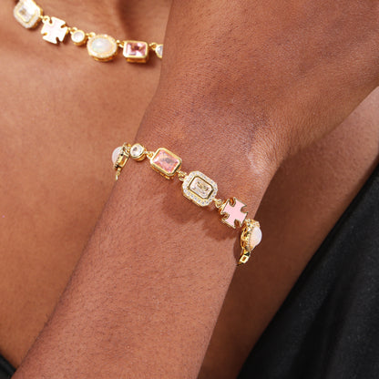 Millennial Pink Gemstone Bracelet