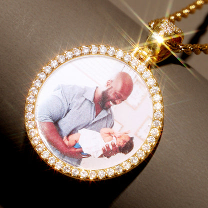 3D Circle Custom Picture Pendant