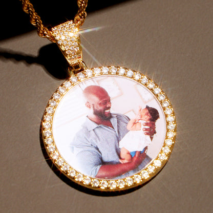 3D Circle Custom Picture Pendant