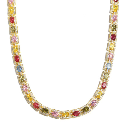 Colorful Symphony of Colors Sugar Cube Tourmaline Bracelet