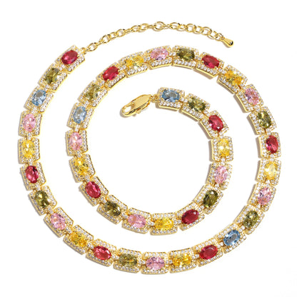 Colorful Symphony of Colors Sugar Cube Tourmaline Bracelet