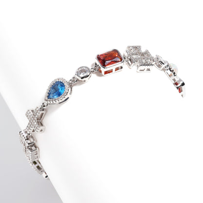 Multi Gemstone & Cross Anklet