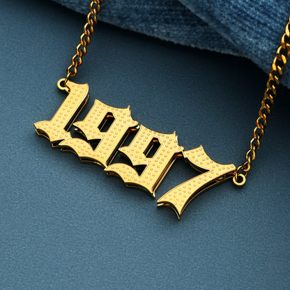 Double Plated Number Necklace