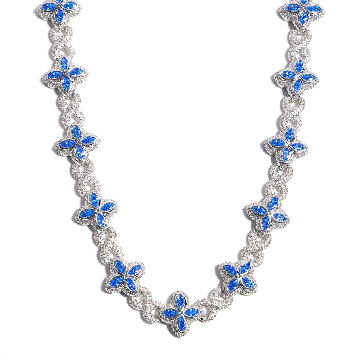 Multicolor Four-Leaf Clover Lucky Charm Gemstone Necklace
