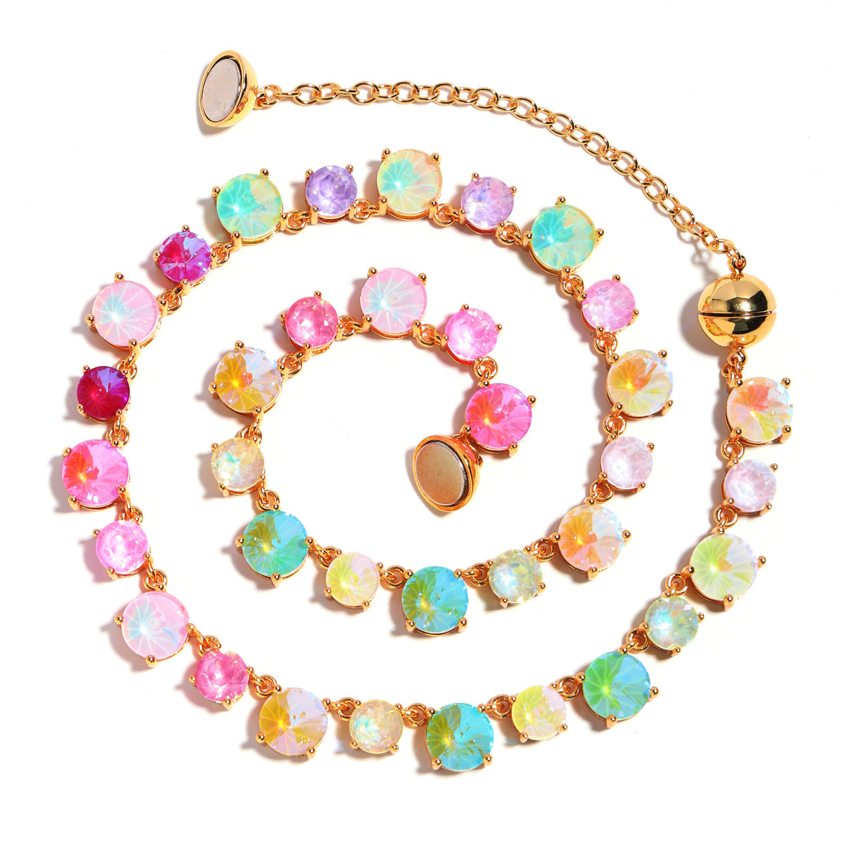 Cotton Candy Charm Gemstone Necklace