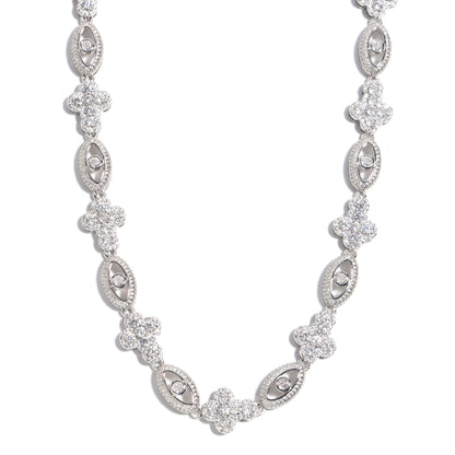 Sparkling Evil Eye & Cross Gemstone Necklace